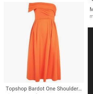 Orange One Shoulder Topshop Dress